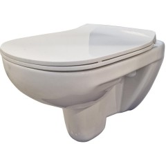 DEANTE Podomítkový rám, pro závěsné WC mísy + SLIM tlačítko chrom + WC bez oplachového kruhu Edge + SEDÁTKO CST_WC01 051P EG1