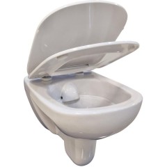 DEANTE Podomítkový rám, pro závěsné WC mísy + SLIM tlačítko černé + WC bez oplachového kruhu Edge + SEDÁTKO CST_WC01 N51P EG1
