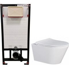 DEANTE Podomítkový rám, pro závěsné WC mísy bez tlačítka + WC MYJOYS MY1 + SEDÁTKO CST_WC01 X MY1