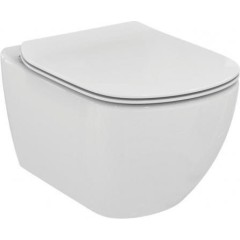 DEANTE Podomítkový rám, pro závěsné WC mísy + SLIM tlačítko černé + WC Ideal Standard Tesi se sedátkem SoftClose, AquaBlade  CST_WC01 N51P TE1