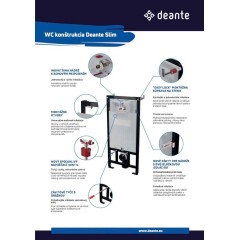 DEANTE Podomítkový rám, pro závěsné WC mísy + SLIM tlačítko chrom + WC DEANTE Jasmin se sedátkem RIMLESS /VÍROVÉ SPLACH/ CST_WC01 051P JA1