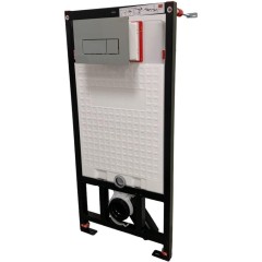 DEANTE Podomítkový rám, pro závěsné WC mísy + SLIM tlačítko chrom + WC Ideal Standard Tesi se sedátkem SoftClose, AquaBlade  CST_WC01 051P TE1