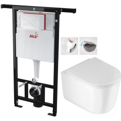 Předstěnový instalační systém bez tlačítka + WC DEANTE Jasmin se sedátkem RIMLESS /VÍROVÉ SPLACH/ AM102/1120 X JA1