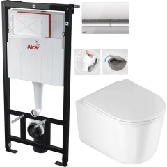 Předstěnový instalační systém s chromovým tlačítkem M1721 + WC DEANTE Jasmin se sedátkem RIMLESS /VÍROVÉ SPLACH/ AM101/1120 M1721 JA1