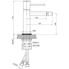 SAPHO - SOLARIS stojánková bidetová baterie, chrom/černá mat WD003CB