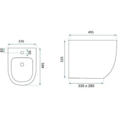 REA - Závěsný bidet Carlo Mini bílá REA-C2276