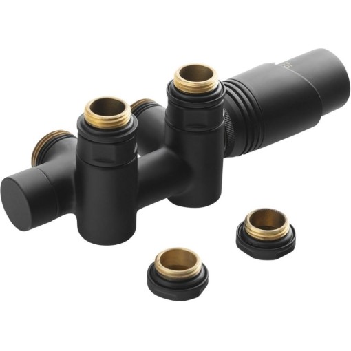 Bruckner - WICHER COMBI připojovací sada termostatická pro středové připojení 50, černá mat 600.331.6