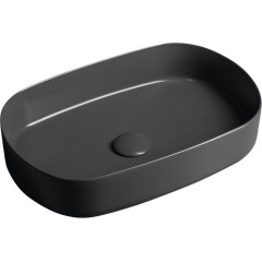 ISVEA - INFINITY OVAL keramické umyvadlo na desku, 55x36cm, antracit 10NF65055-2C