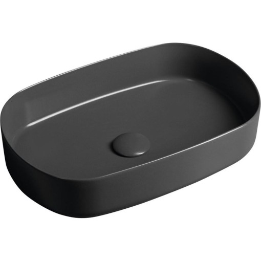 ISVEA - INFINITY OVAL keramické umyvadlo na desku, 55x36cm, antracit 10NF65055-2C