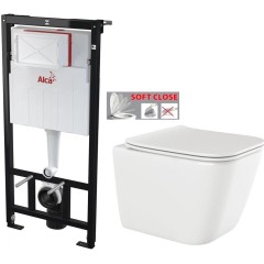 ALCA Sádromodul - předstěnový instalační systém bez tlačítka + WC INVENA PAROS  + SEDÁTKO AM101/1120 X RO1