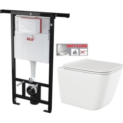 Předstěnový instalační systém bez tlačítka + WC INVENA PAROS  + SEDÁTKO AM102/1120 X RO1