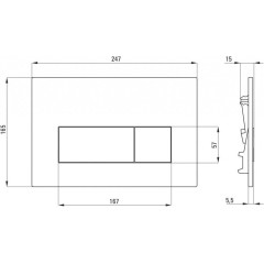 DEANTE Podomítkový rám, pro závěsné WC mísy + SLIM tlačítko chrom + WC INVENA PAROS  + SEDÁTKO CST_WC01 051P RO1