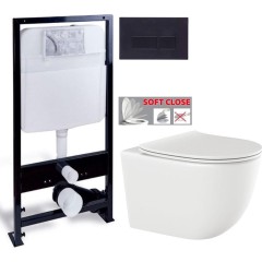 PRIM předstěnový instalační systém s černým tlačítkem  20/0044+ WC INVENA TINOS  + SEDÁTKO PRIM_20/0026 44 NO1
