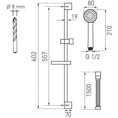 NOVASERVIS - Sprchová souprava chrom KIT03,0