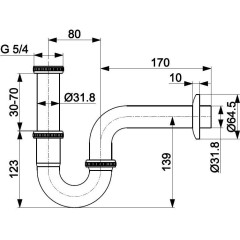 KFA - PIPE-umyvadlový sifon, chrom 604-454-00