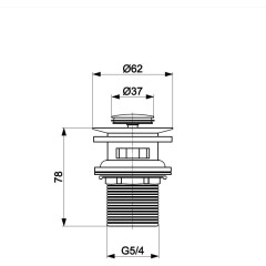 KFA - SMALL Zátka klik-klak s přepadem, chrom 660-354-00