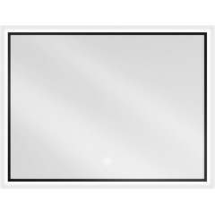 MEXEN - Erma zrcadlo s osvětlením 80 x 60, LED 6000K, černý rám  9814-080-060-611-70