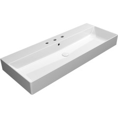 GSI - KUBE X keramické umyvadlo 120x47cm, 3 otvory, bílá Extra Glaze 9424311