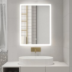 AQUALINE - FAGO zrcadlo s LED osvětlením 60x80cm, dotykový senzor, stmívatelné FA060