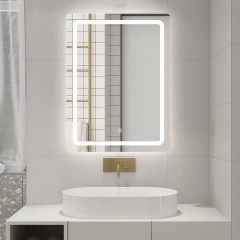 AQUALINE - SALICA zrcadlo s LED osvětlením 60x80cm, dotykový senzor, stmívatelné SC080