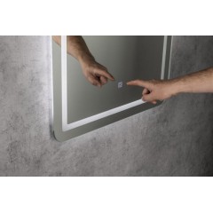 AQUALINE - SALICA zrcadlo s LED osvětlením 60x80cm, dotykový senzor, stmívatelné SC080