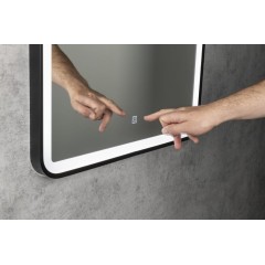 AQUALINE - SWIDA zrcadlo s LED osvětlením 60x80cm, dotykový senzor, stmívatelné, černá mat SW060