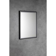 AQUALINE - CORNA zrcadlo s LED osvětlením 60x80cm, dotykový senzor, stmívatelné, černá mat CN060