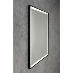 AQUALINE - CORNA zrcadlo s LED osvětlením 60x80cm, dotykový senzor, stmívatelné, černá mat CN060