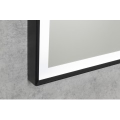 AQUALINE - CORNA zrcadlo s LED osvětlením 60x80cm, dotykový senzor, stmívatelné, černá mat CN060