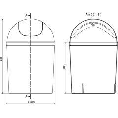 AQUALINE - Odpadkový koš výklopný, 5l, plast, bílá 20309