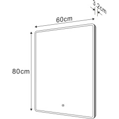 SAPHO - PIRI zrcadlo s LED osvětlením 60x80cm, senzor, 2700-6500K PR600S