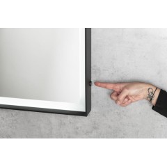SAPHO - SORT zrcadlo s LED osvětlením 60x80cm, senzor, 2700-6500K, černá mat ST080S