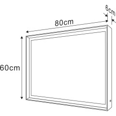 SAPHO - SORT zrcadlo s LED osvětlením 60x80cm, senzor, 2700-6500K, černá mat ST080S
