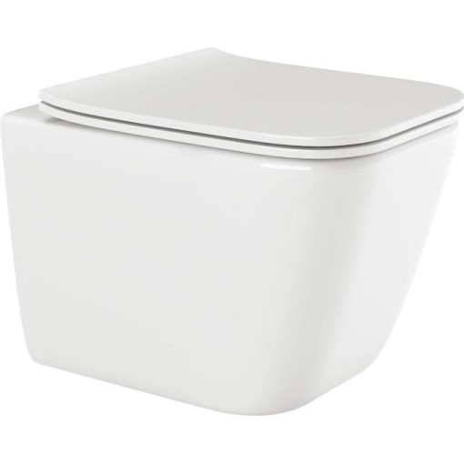 INVENA - Závěsná WC mísa PAROS, včetně soft/close sedátka CE-90-001-W