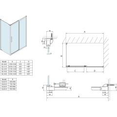 POLYSAN - LUCIS LINE sprchové dveře 1000, čiré sklo DL1015