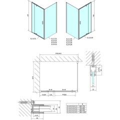 POLYSAN - EASY sprchové dveře otočné 760-900, čiré sklo EL1615