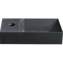 SAPHO - PICCOLINO betonové umývátko 30,8x17cm, baterie vlevo, antracit mat PK30016