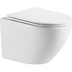 DEANTE Podomítkový rám, pro závěsné WC mísy + SLIM tlačítko chrom + WC INVENA LIMNOS /VÍROVÉ SPLACH/ WITH SOFT, včetně soft/close sedátka CST_WC01 051P LI1