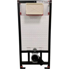 DEANTE Podomítkový rám, pro závěsné WC mísy + SLIM tlačítko chrom + WC INVENA LIMNOS /VÍROVÉ SPLACH/ WITH SOFT, včetně soft/close sedátka CST_WC01 051P LI1