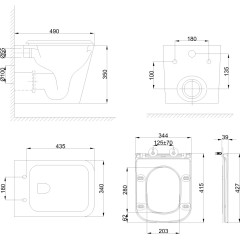 Předstěnový instalační systém s bílým tlačítkem M1710 + WC INVENA FLORINA /VÍROVÉ SPLACH/ WITH SOFT, včetně soft/close sedátka AM101/1120 M1710 FL1