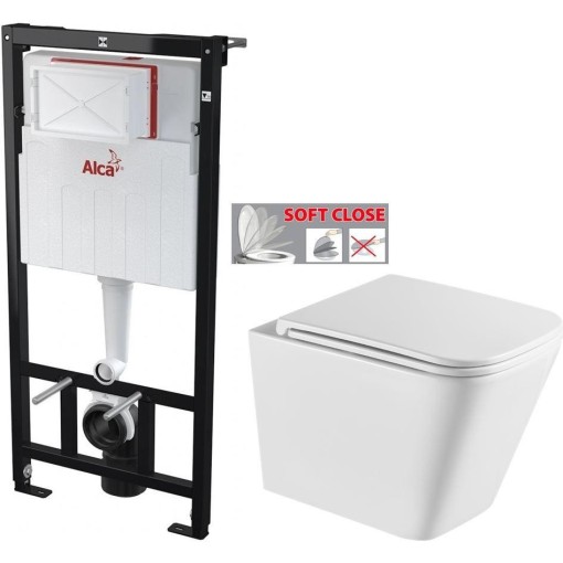 Předstěnový instalační systém bez tlačítka + WC INVENA FLORINA /VÍROVÉ SPLACH/ WITH SOFT, včetně soft/close sedátka AM101/1120 X FL1