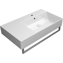 GSI - KUBE X keramické umyvadlo 80x47cm, s odkládací plochou vlevo, bílá ExtraGlaze 9457111