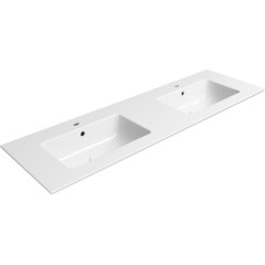GSI - PURA keramické dvojumyvadlo Slim 142x46cm, bílá ExtraGlaze 8889111