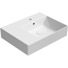 GSI - KUBE X keramické umyvadlo 60x47cm, s odkládací plochou vlevo, bílá ExtraGlaze 9439111