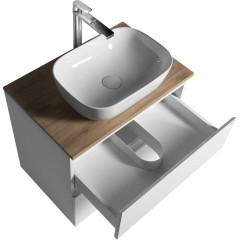 AQUALINE - ALTAIR skříňka s deskou 68 cm, bílá/dub emporio AI270-02