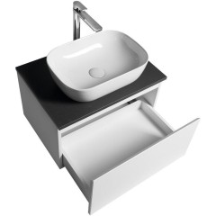 AQUALINE - ALTAIR skříňka s deskou 62,5 cm, bílá/antracit břidlice AI267-03