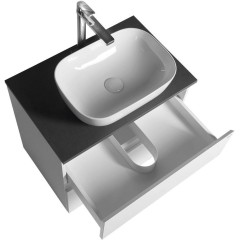 AQUALINE - ALTAIR skříňka s deskou 68 cm, bílá/antracit břidlice AI270-03