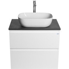 AQUALINE - ALTAIR skříňka s deskou 68 cm, bílá/antracit břidlice AI270-03
