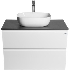 AQUALINE - ALTAIR skříňka s deskou 87,5 cm, bílá/antracit břidlice AI290-03