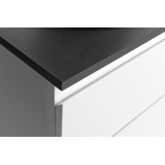 AQUALINE - ALTAIR skříňka s deskou 87,5 cm, bílá/antracit břidlice AI290-03
